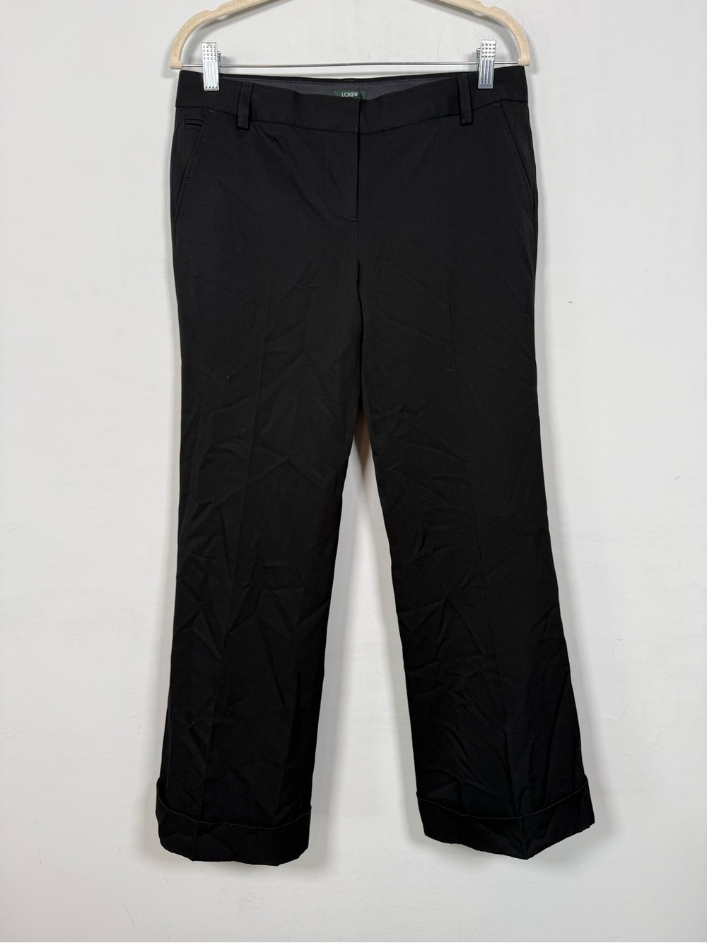 J. Crew Black City Fit Pants, 100% Wool, Size 8P, Great Condition